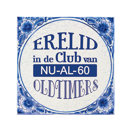 Carreau bleu de Delft 60 ans 14.5cm