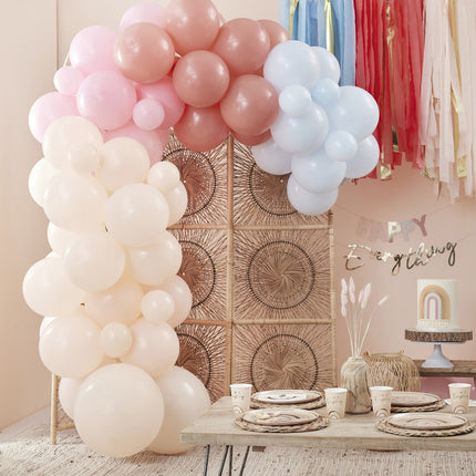 Arche de ballons colorés Pastel 75 pièces