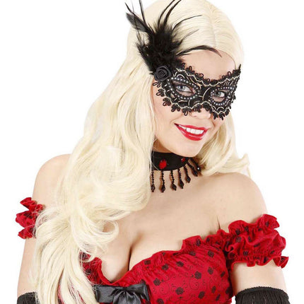 Masque pour les yeux en plumes noir