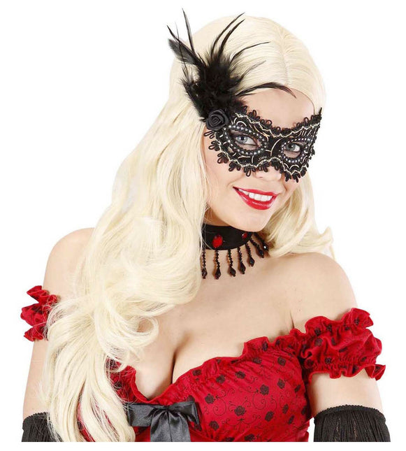 Masque pour les yeux en plumes noir