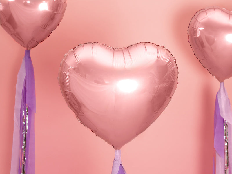 Ballon à l'hélium Coeur Rose Or Vide 45cm