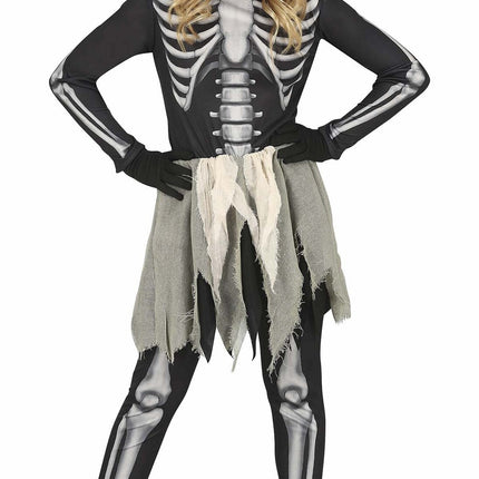 Costume d'Halloween Squelette Fille Noir