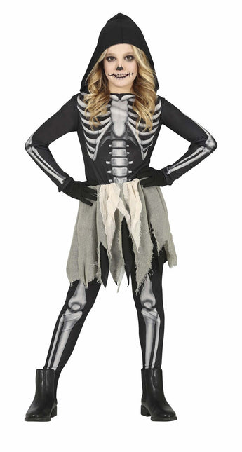 Costume d'Halloween Squelette Fille Noir