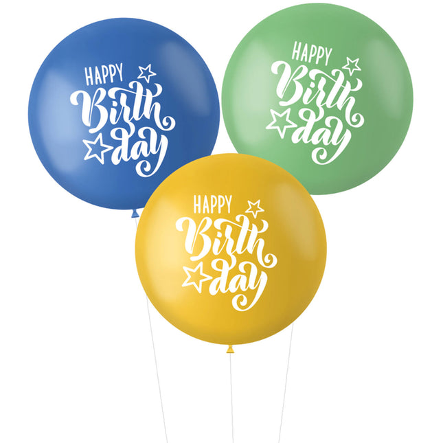 Ballons Happy Birthday 80cm 3pcs