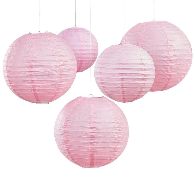 Lanternes de douche de bébé roses 5 pièces
