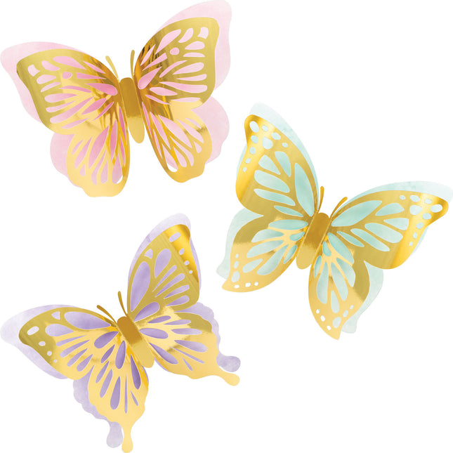 Décoration murale papillon 3pcs