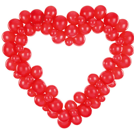 Ballon Bow Heart Red 5 pieces