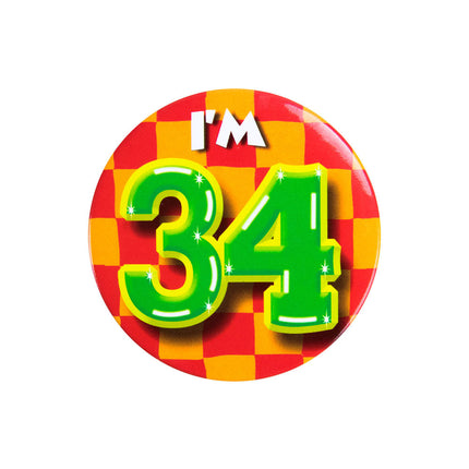 Je suis 34 Bouton 34 ans 5.5cm