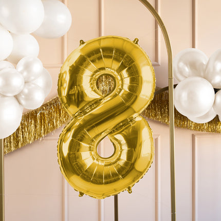 8 Year Figure Balloon Gold Empty 72cm