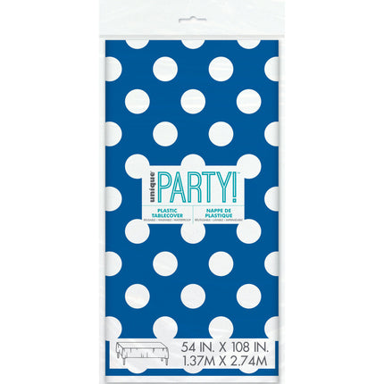 Nappe bleue à pois blancs 2.74m