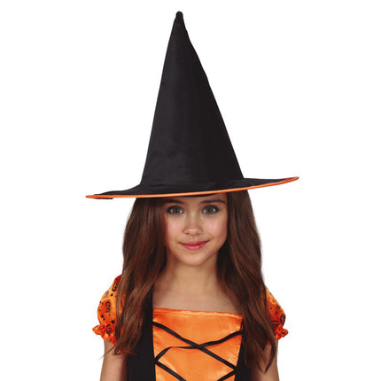 Chapeau de sorcière d'Halloween Enfant Orange