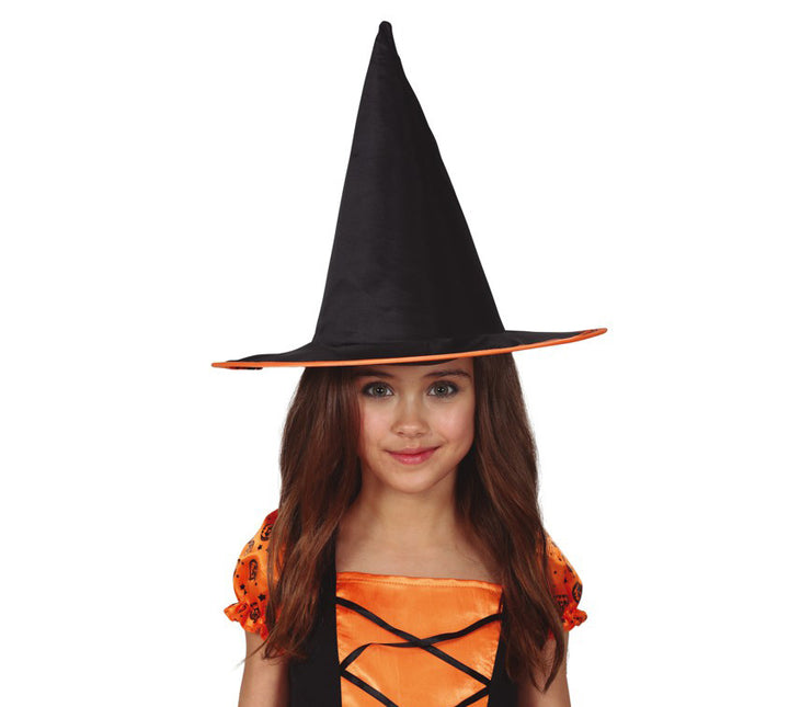 Chapeau de sorcière d'Halloween Enfant Orange