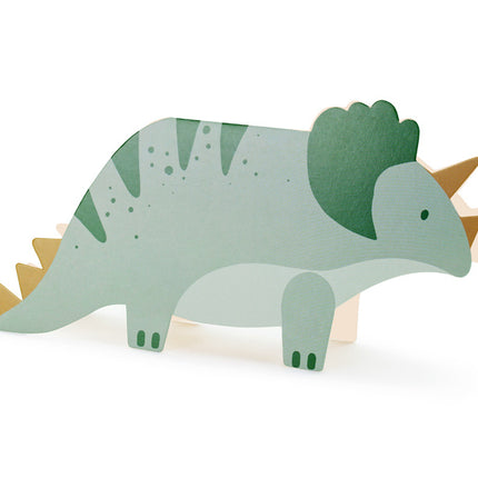 Invitations dinosaures vertes 6 pièces