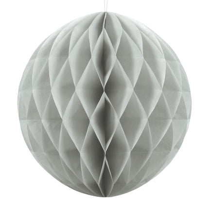 Boule en nid d'abeille gris clair 30cm