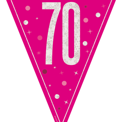 70 ans Guirlande rose 2.5m