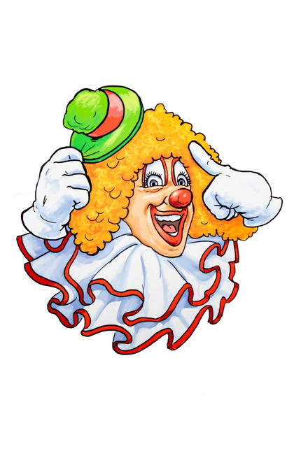 Autocollant pour fenêtre Clown chapeau vert 40cm