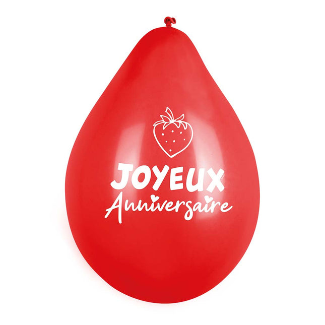 Ballons Fruit Joyeux Anniversaire 25cm 6pcs