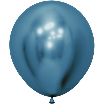 Ballons de baudruche bleu foncé métallisés 45cm 6pcs