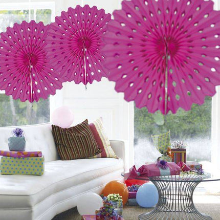 Eventail en papier Fuchsia 45cm