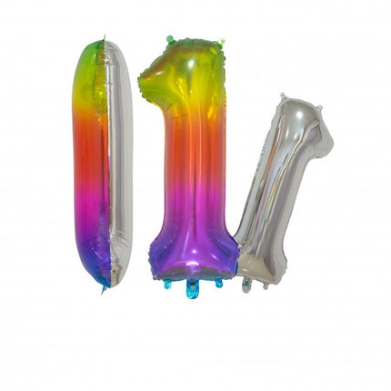 Ballon de baudruche Figure 1 Arc-en-ciel Transparent 66cm