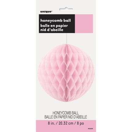 Ampoule nid d'abeille rose clair 20cm