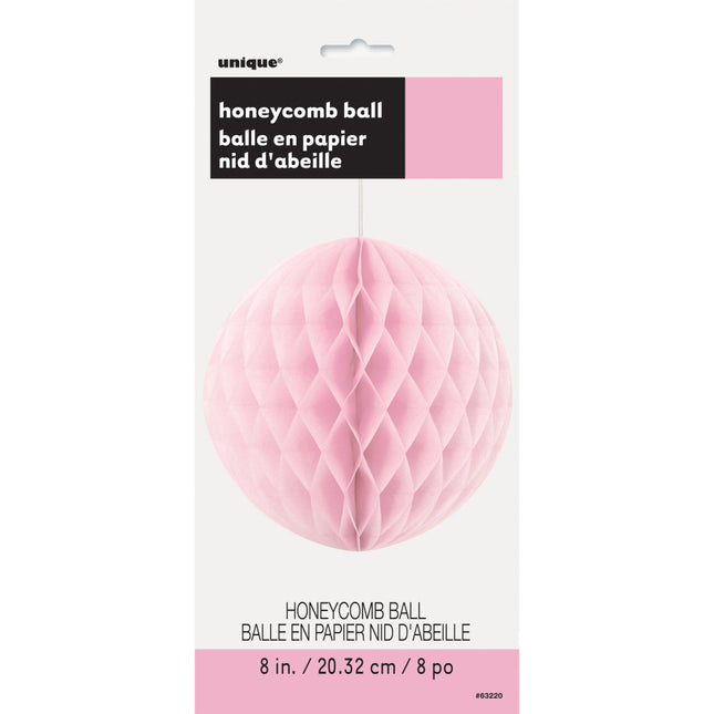 Ampoule nid d'abeille rose clair 20cm