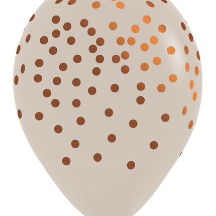 Ballons Confetti Blanc Sable 071 Encre Cuivre 30cm 25pcs