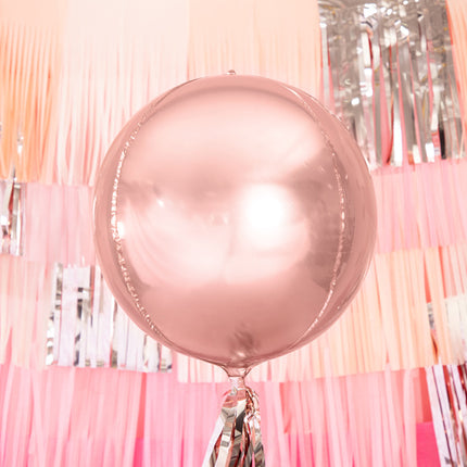 Ballon à l'hélium Rond Rose Or Vide 40cm
