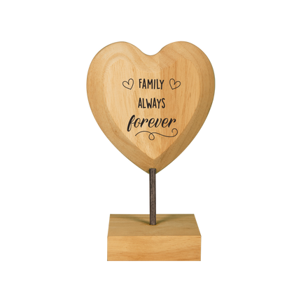 Coeur en bois Famille toujours pour toujours