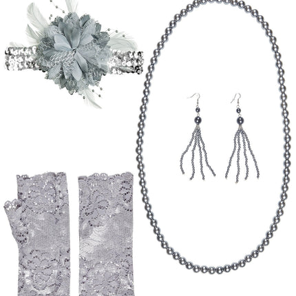 Ensemble d'accessoires des années folles 20S 4 pièces