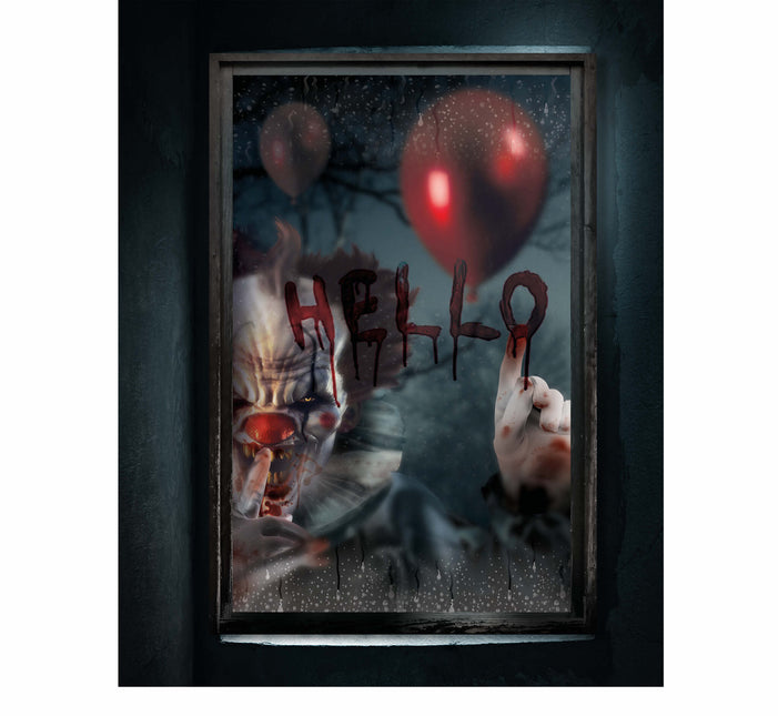 Décoration de fenêtre pour Halloween Poster Clown