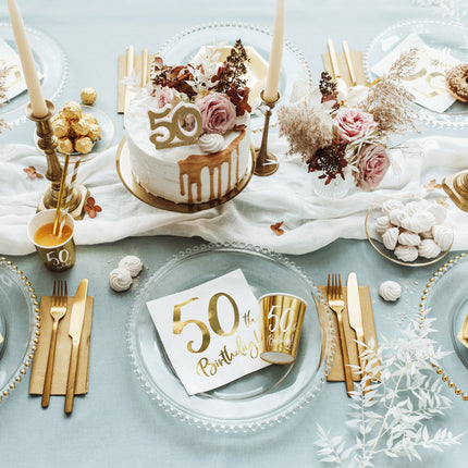 Assiettes 50 ans or 20cm 6pcs