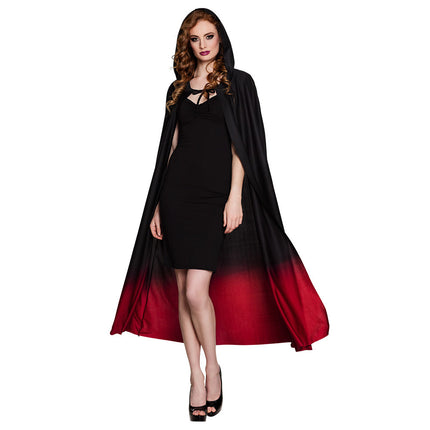Cape d'Halloween Noir Rouge 1.7m