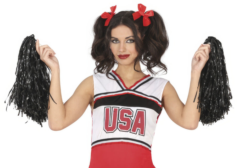 Pompons noirs 2pcs