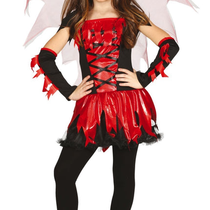 Costume d'Halloween Diable Fille Rouge