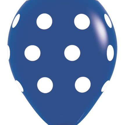 Ballons de baudruche Mélange de pois blancs 30cm 25pcs