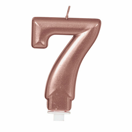 Bougie or rose 7 ans 8cm