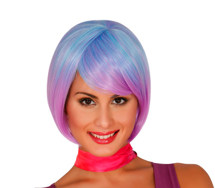 Perruque violette cheveux courts