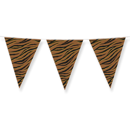 Guirlande marron noir imprimé zèbre 10m