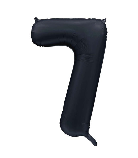 Ballon noir 7 ans brillant 86 cm