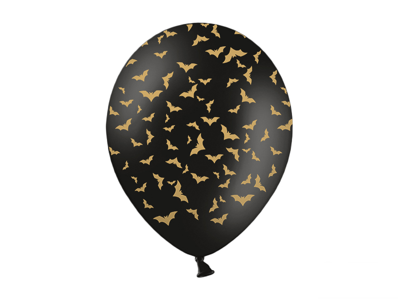 Halloween Balloons Bat Black 30cm 6pcs
