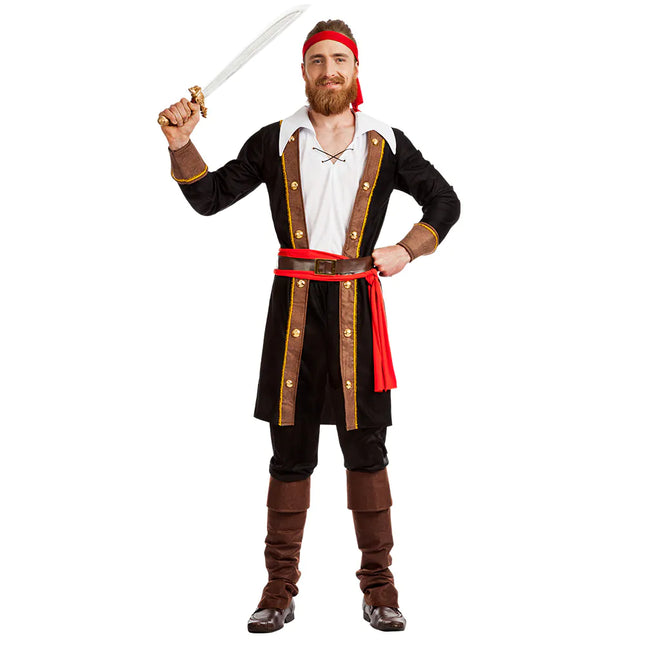 Costume de pirate Noir Rouge Homme