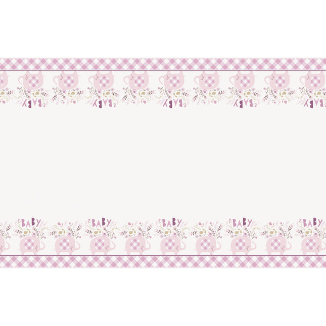 Nappe bébé éléphant rose clair 2.13m