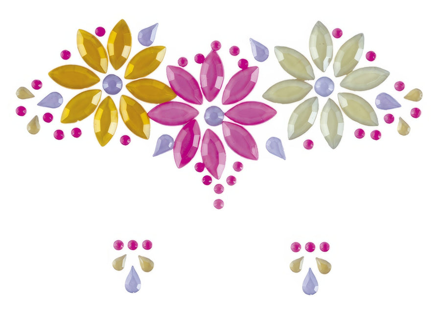 Autocollants pour le visage Fleurs Néon
