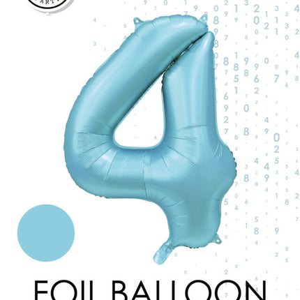 Ballon à figures bleu clair 4 ans Gloss 86cm