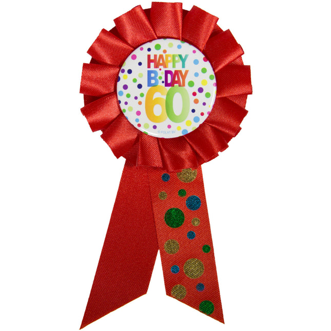 Rosette 60 Years Happy Birthday Dots