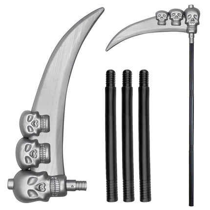 Halloween Scythe Skulls 103cm
