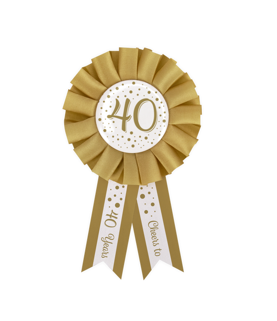 Rosette 40 ans or blanc 14cm