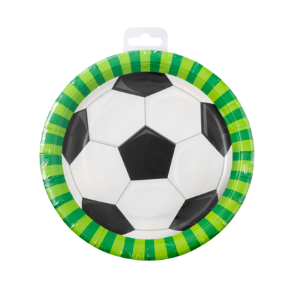 Assiettes Football Noir Blanc 23cm 8pcs