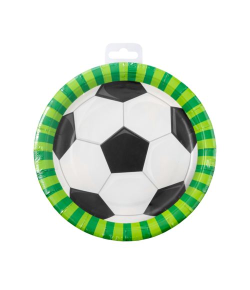 Assiettes Football Noir Blanc 23cm 8pcs